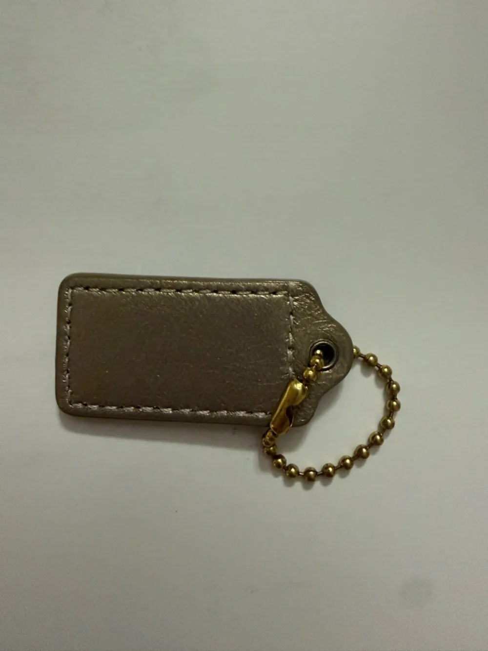 COACH Metallic Gold Leather Bag Charm Key Tag